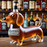 Dachshund Whiskey Lead Free Glass Bottle