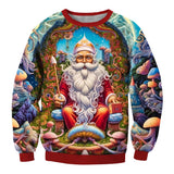 Muška vintage majica s kapuljačom s 3D printom Djeda Mraza