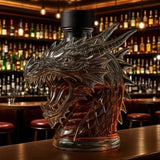 Dragon Head Whiskey Decanter – Unique Glass Liquor Bottle, Mythical Barware Gift for Men