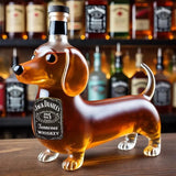 Dachshund Whiskey Lead Free Glass Bottle