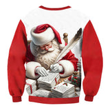 Muška vintage majica s kapuljačom s 3D printom Djeda Mraza