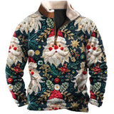 Muški vintage božićni pulover s printom Djeda Mraza