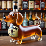Dachshund Whiskey Lead Free Glass Bottle