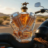 V Class Motorcycle Engine Unleaded Glass Whiskey Bottle