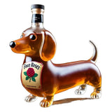 Dachshund Whiskey Lead Free Glass Bottle