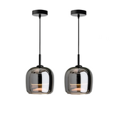 Nordijska Viseća Svjetiljka Od Crnog Stakla