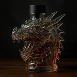 Dragon Head Whiskey Decanter – Unique Glass Liquor Bottle, Mythical Barware Gift for Men