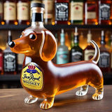 Dachshund Whiskey Lead Free Glass Bottle
